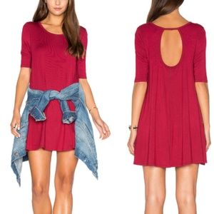 FREE PEOPLE Jacqueline Red Tunic Top Mini Dress S